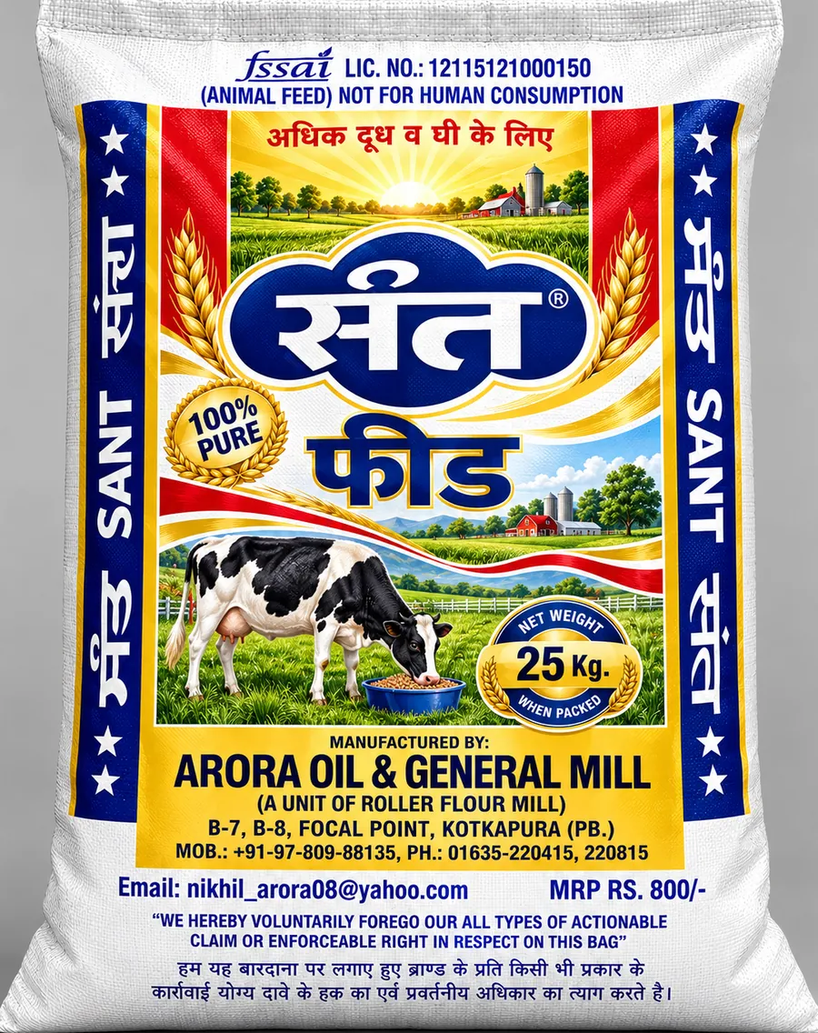Sant Feed wheat bran cattle feed 25 kg bag
